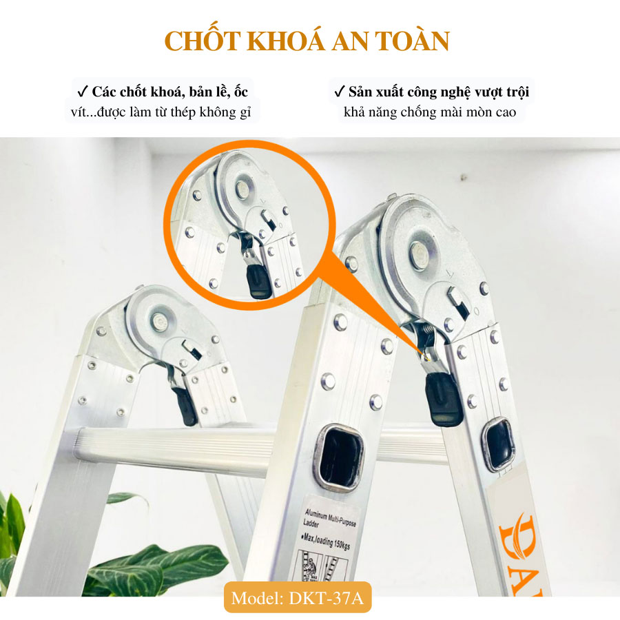 Thang Nhôm Gấp 4 Đoạn DAKITA DKT37A 