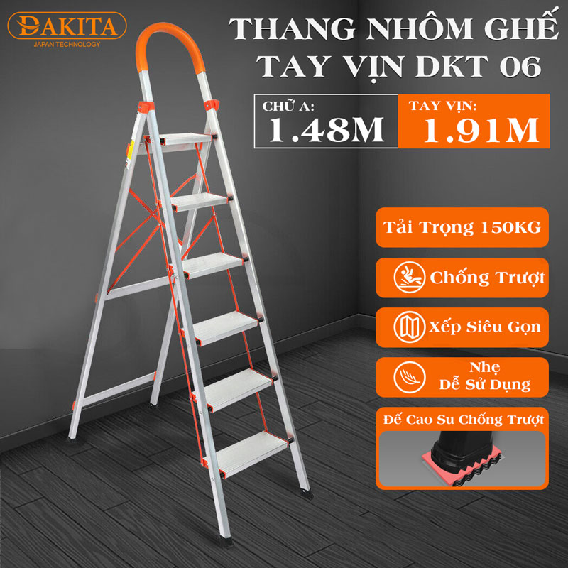Thang nhôm ghế DAKITA DKT06 – Chữ A 1.48m 