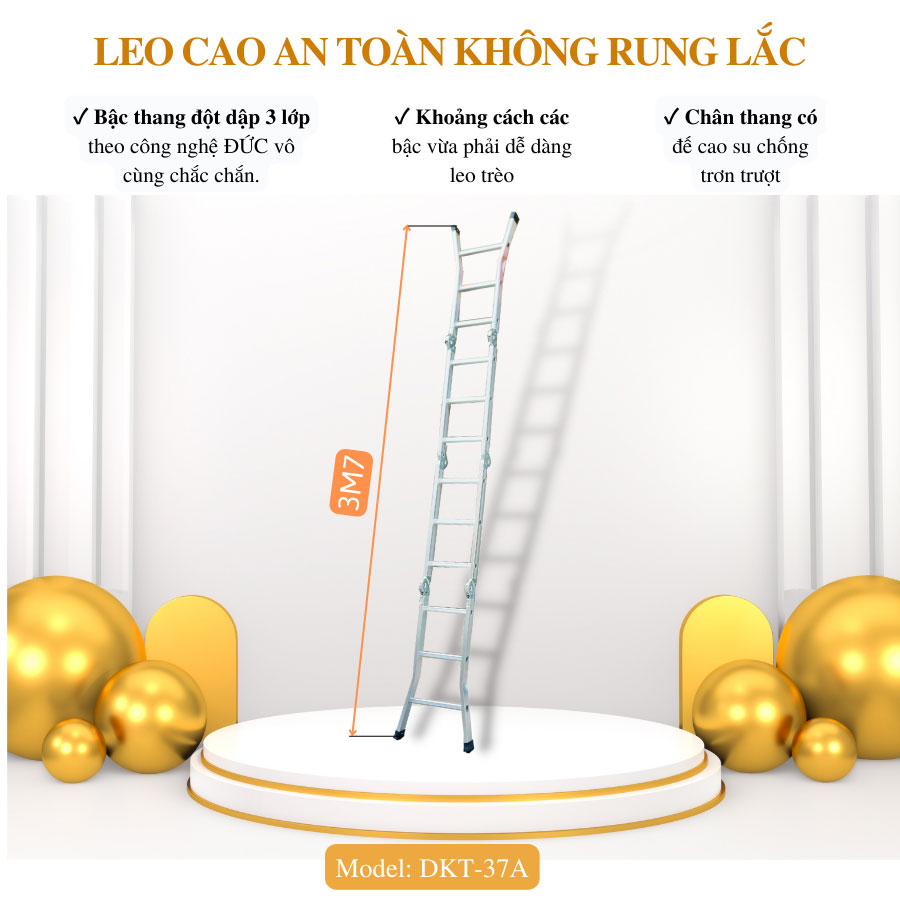 Thang Nhôm Gấp 4 Đoạn DAKITA DKT37A 