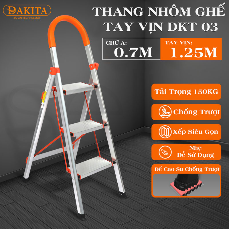 Thang nhôm ghế DAKITA DKT03 – Chữ A 0.7m 