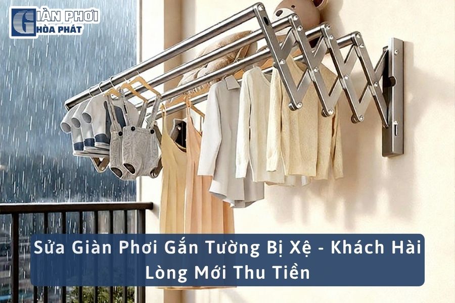 Sửa Giàn Phơi Gắn Tường Bị Xệ - Khách Hài Lòng Mới Thu Tiền