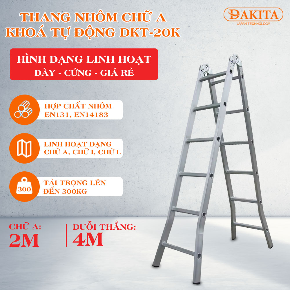 Thang Nhôm Chữ A Khóa Tự Động DAKITA DKT-20K