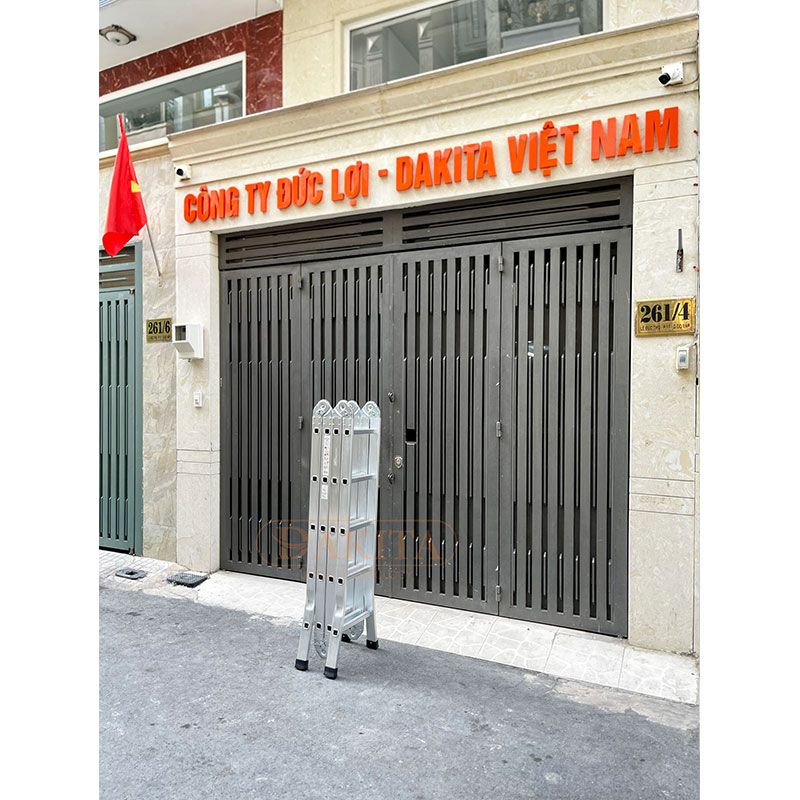 Thang Nhôm Gấp 4 Đoạn DAKITA DKT57A Chữ A 2.9m Cao Max 5.8m Nhôm Dày 1.5Ly