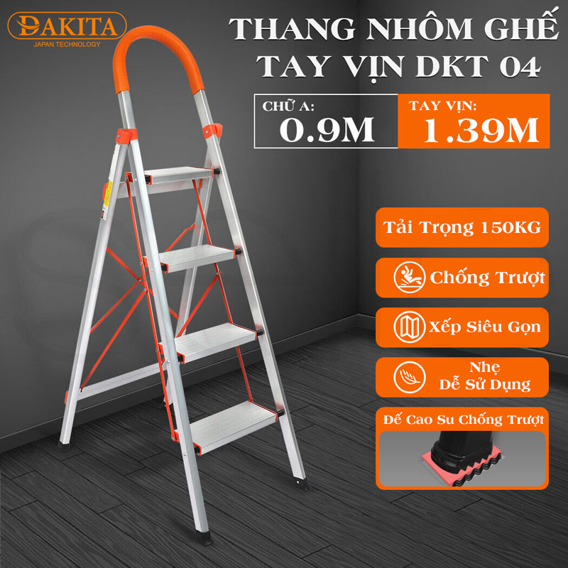 Thang nhôm ghế DAKITA DKT04 – Chữ A 0.9m 