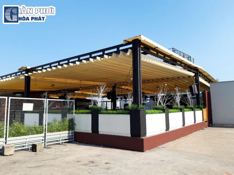 mái bạt xếp di động