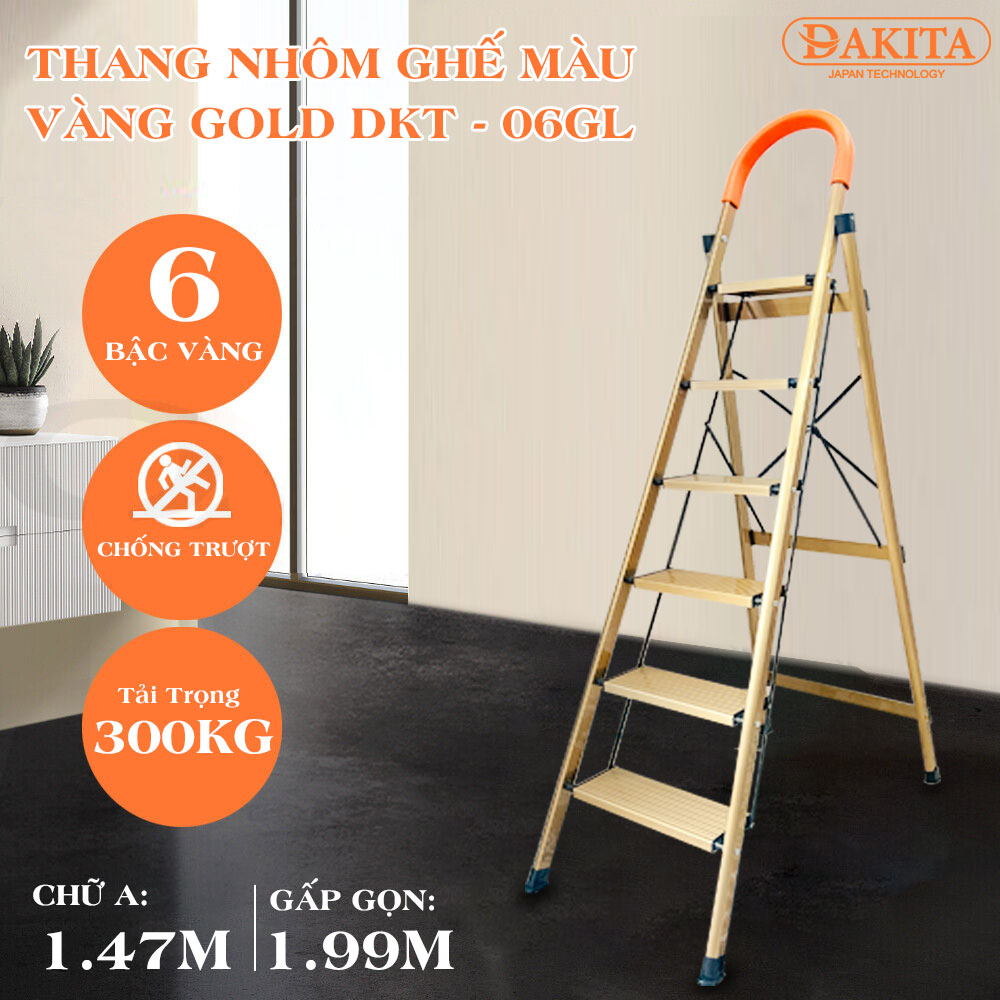 Thang nhôm ghế DAKITA DKT-06GL – Chữ A 1.47m