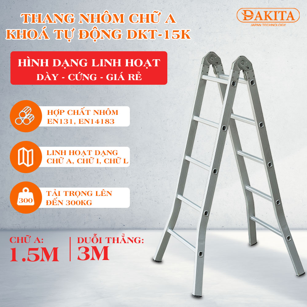 Thang Nhôm Chữ A Khóa Tự Động DAKITA DKT-15K 
