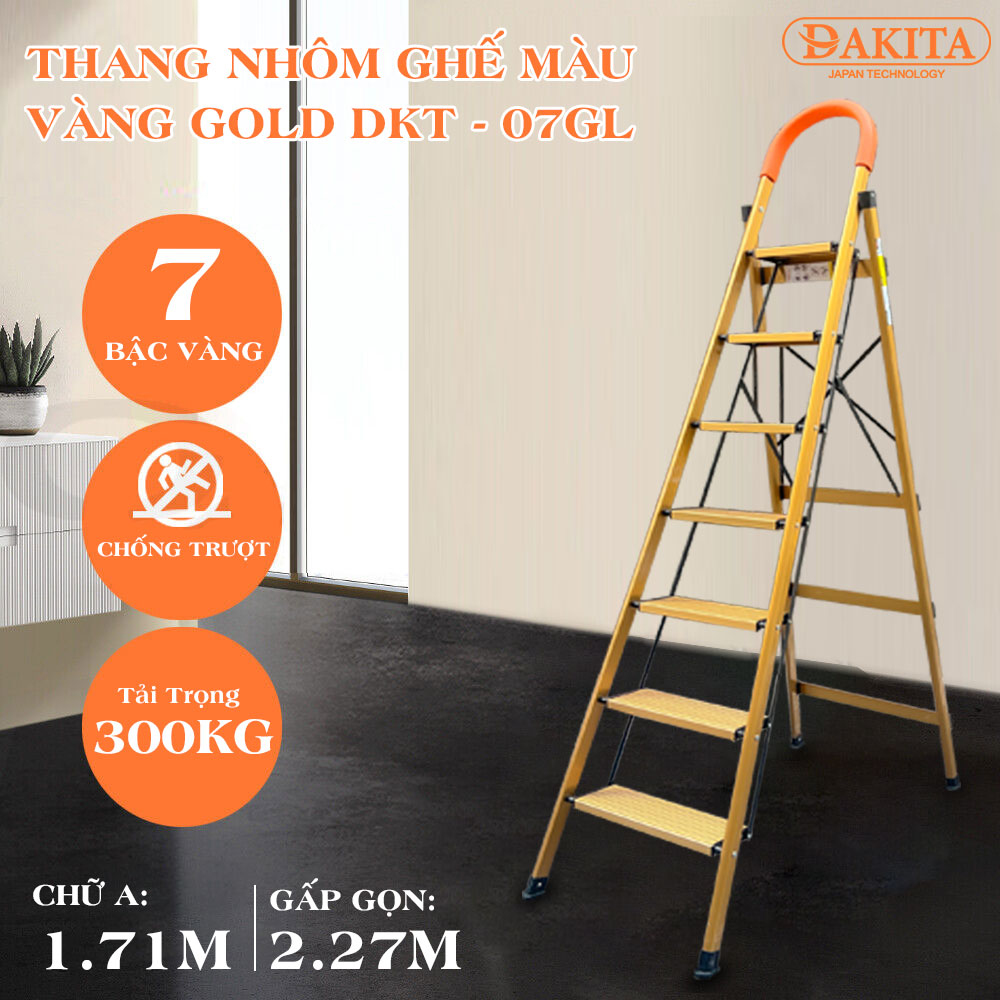 Thang nhôm ghế DAKITA DKT-07GL – Chữ A 1.71m