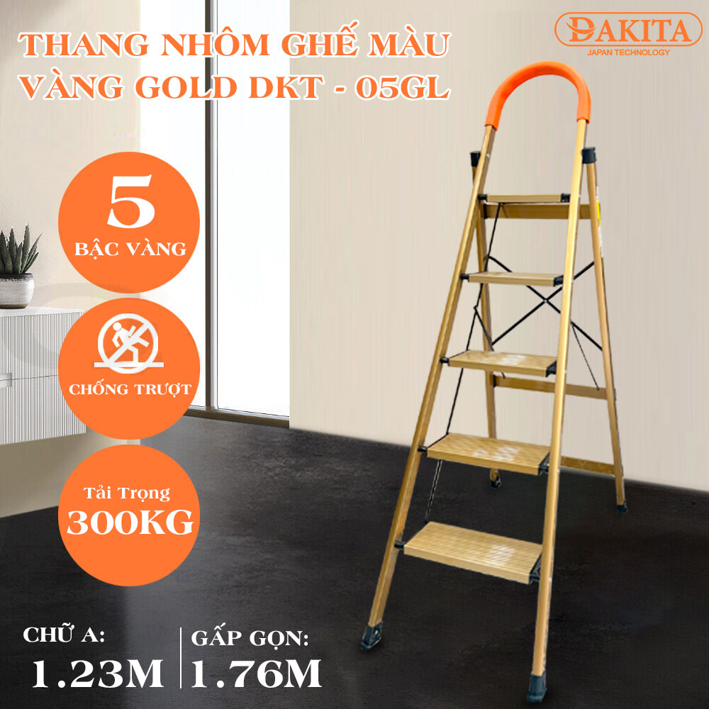 Thang nhôm ghế DAKITA DKT-05GL – Chữ A 1.23m 