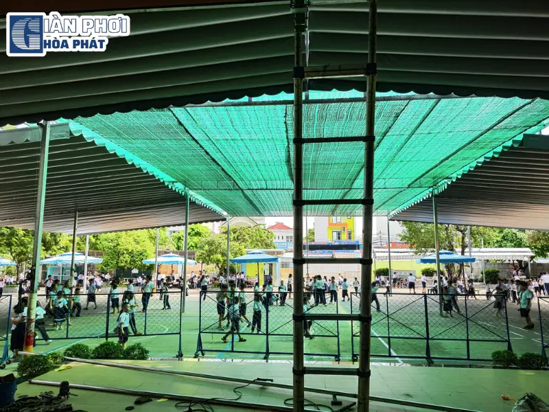 mái xếp trường học mái xếp trường học