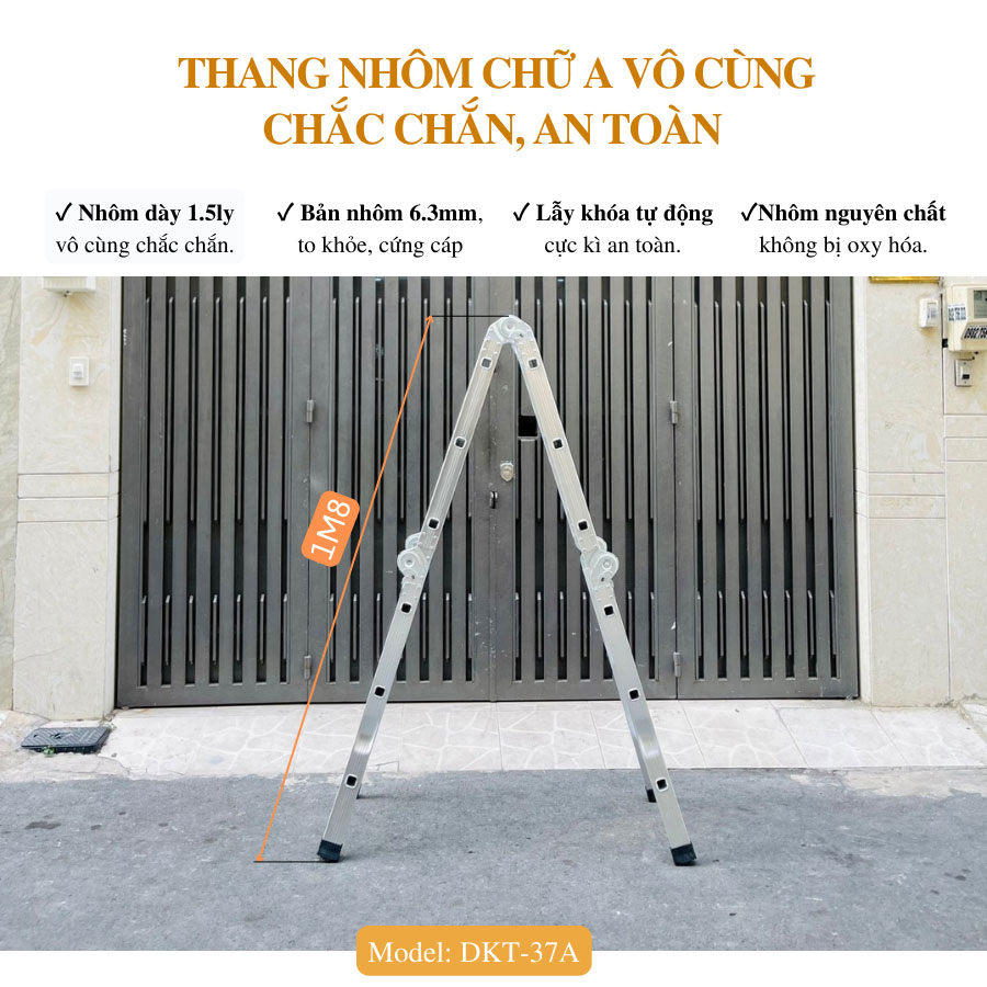 Thang Nhôm Gấp 4 Đoạn DAKITA DKT37A 