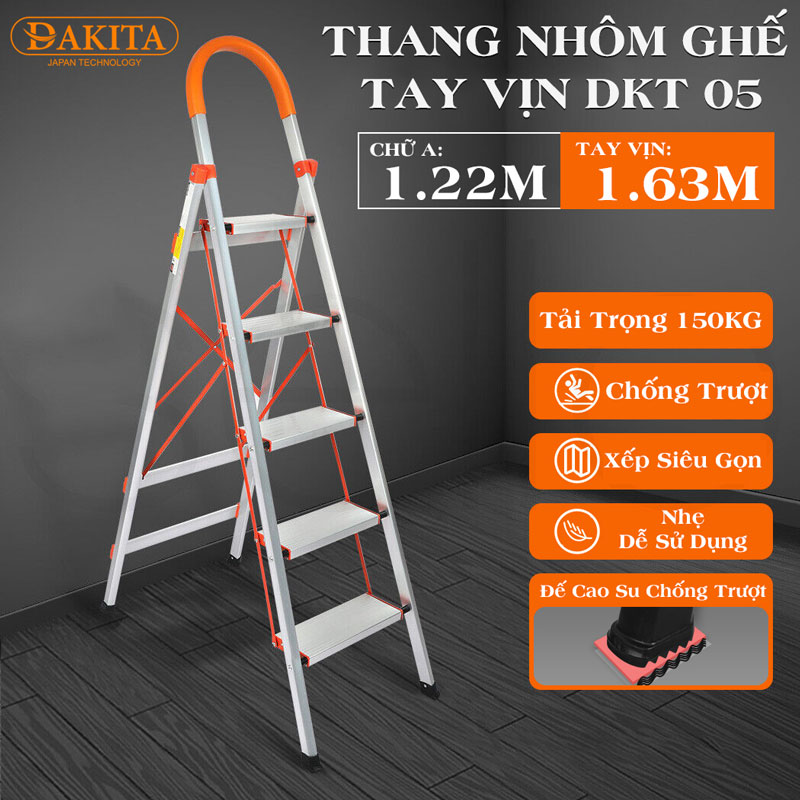 Thang nhôm ghế DAKITA DKT05 – Chữ A 1.22m 