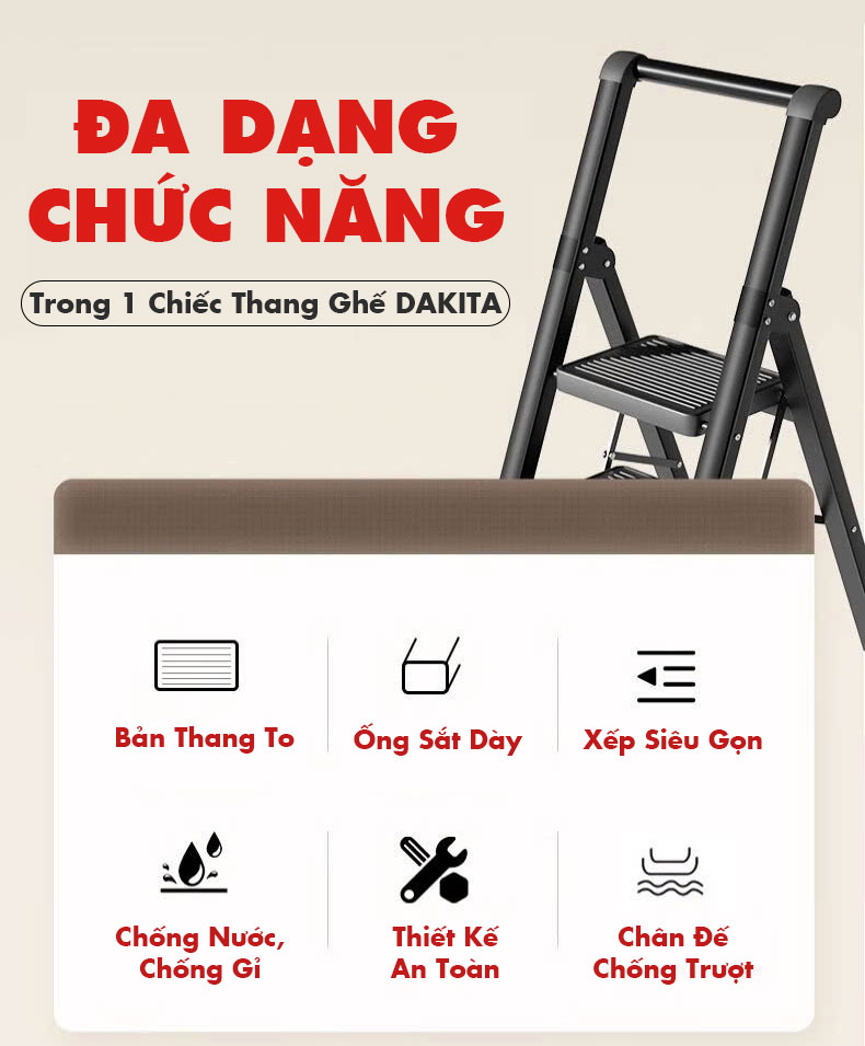 Thang Ghế Đa Năng DAKITA DKT-03SV – Chữ A 0.84m