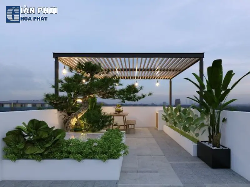 mái hiên sân thượng đẹp