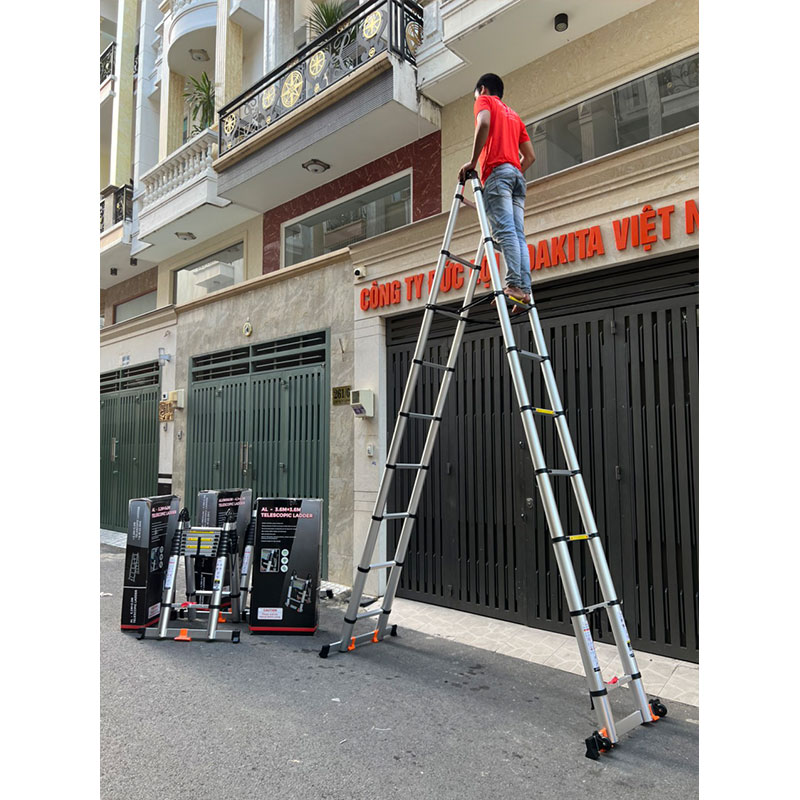 Thang rút đôi chữ A DAKITA DKT-272 [Chữ A: 3.6m Duỗi 7.2m]