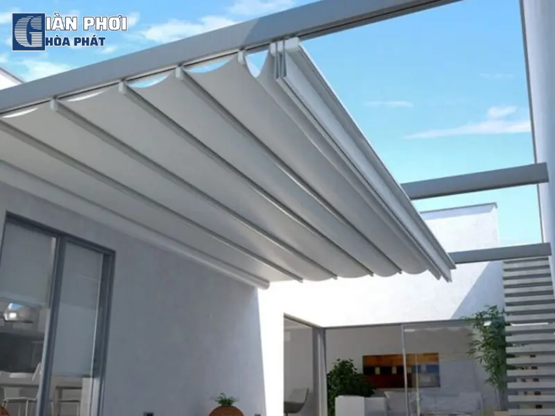 mái bạt xếp tự động