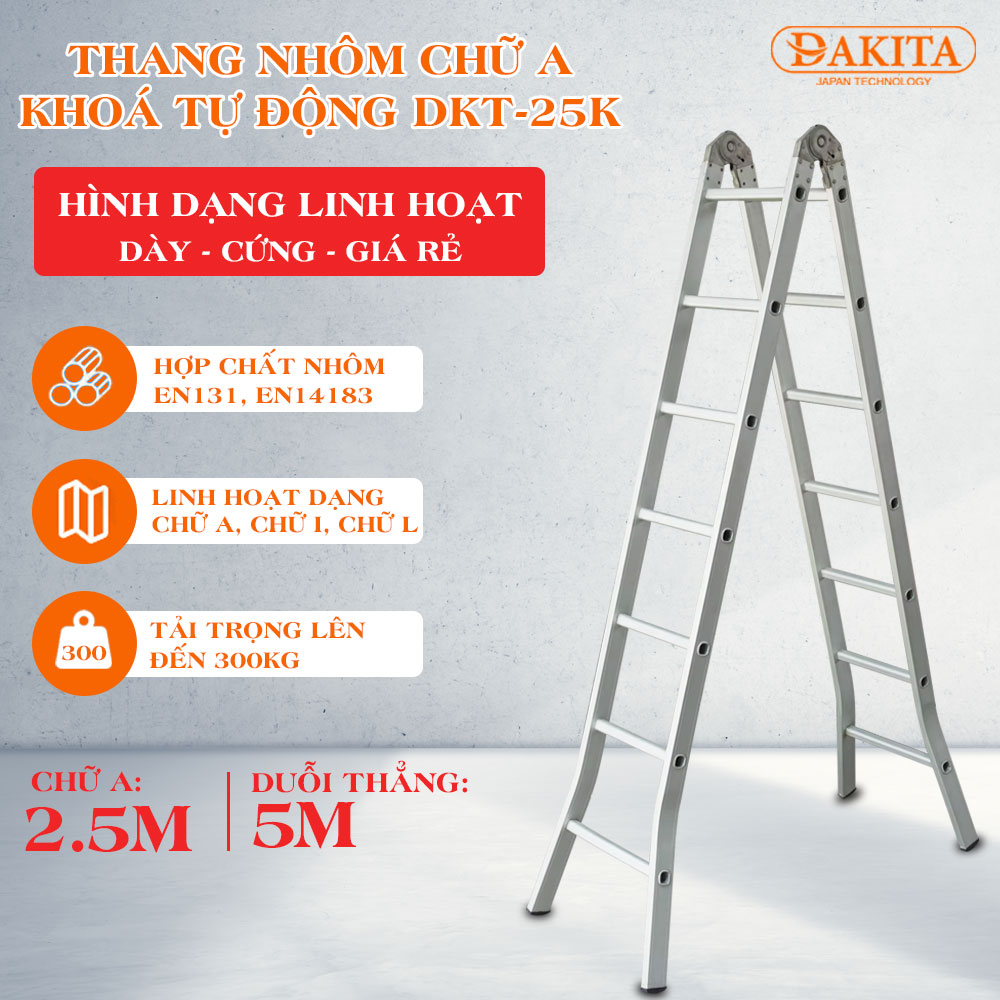 Thang Nhôm Chữ A Khóa Tự Động DAKITA DKT-25K