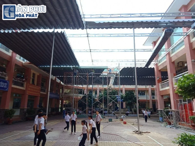 mái xếp trường học mái xếp trường học