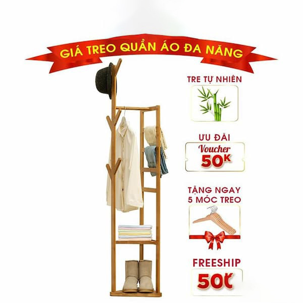 cây treo quần áo gỗ