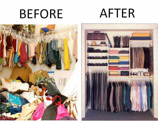 cách sắp xếp tủ quần áo