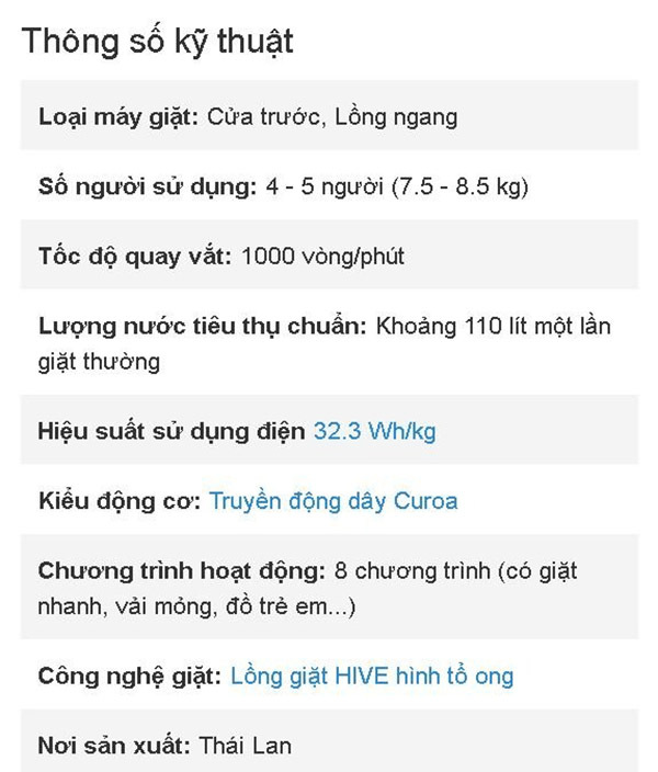 giặt máy ít tốn điện